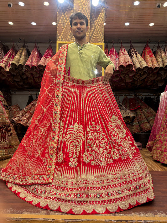 Stunning Rani pink bridal Lehenga