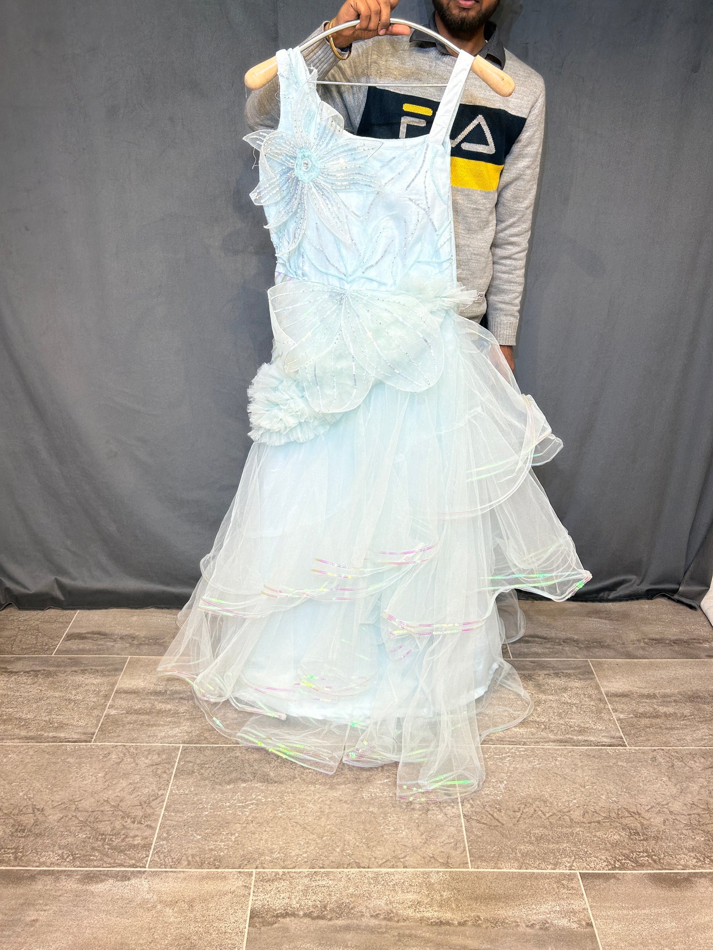 Stuning white sky blue Gown ❤️