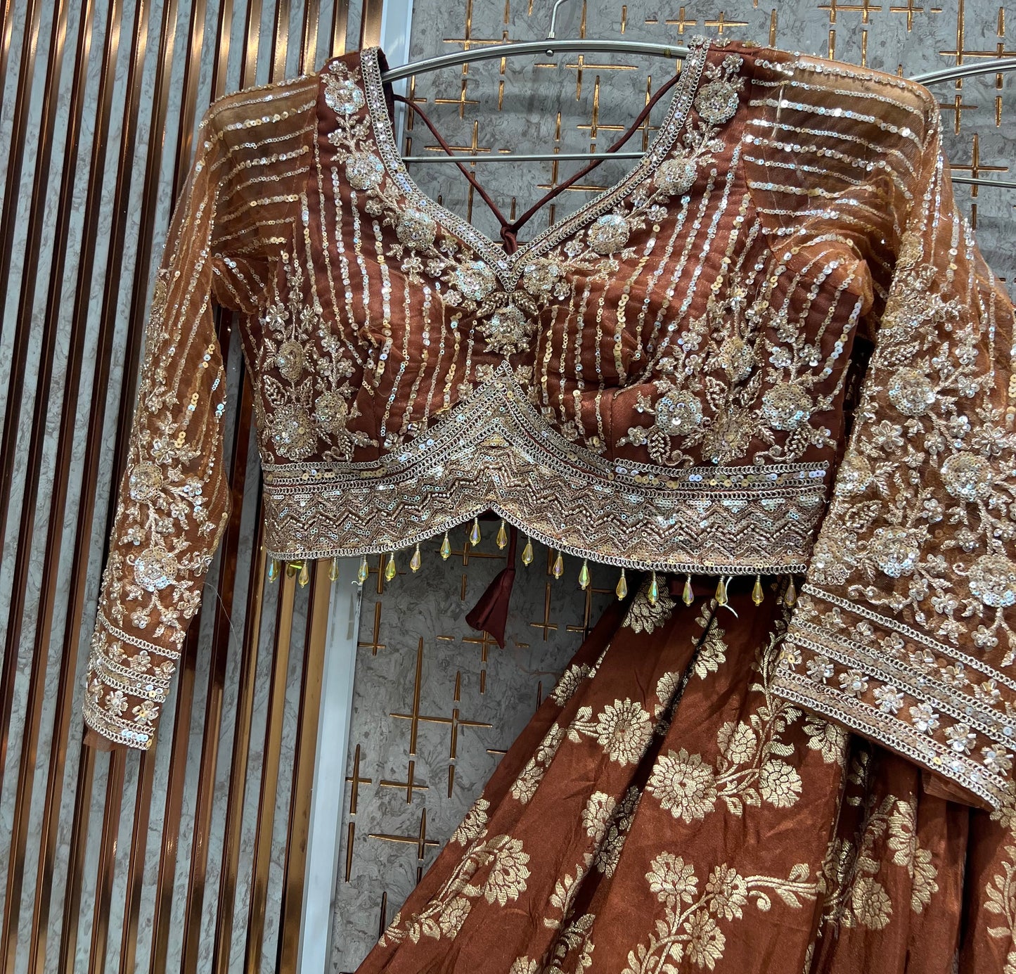 Purple Crop Top Lehenga