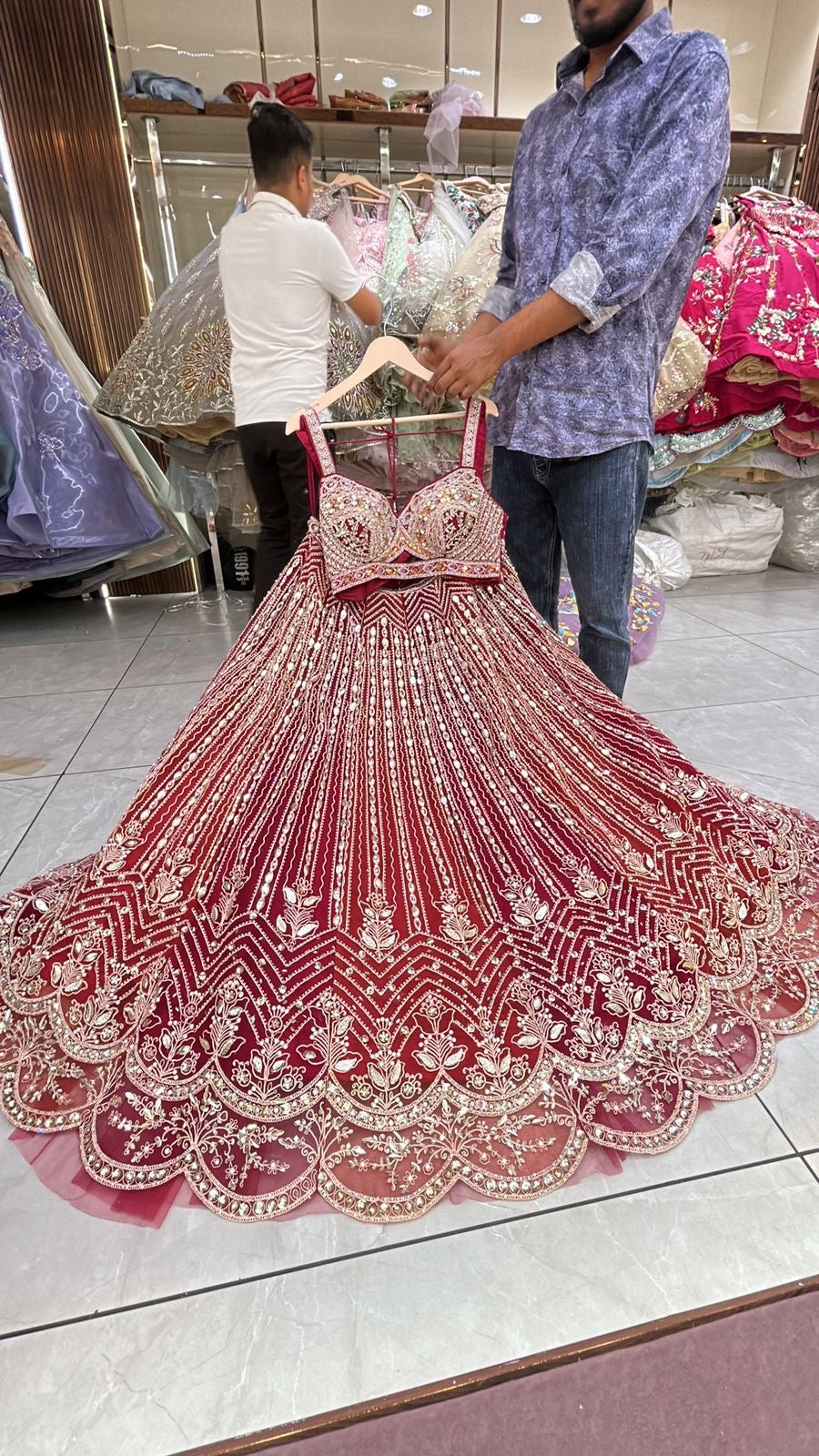 Pdp Wine Crop Top Lehenga