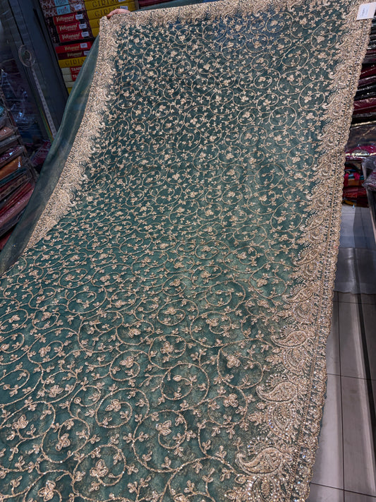 Engaging Rama blue saree