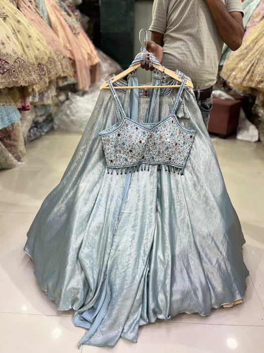 Lavender crop top Lehenga