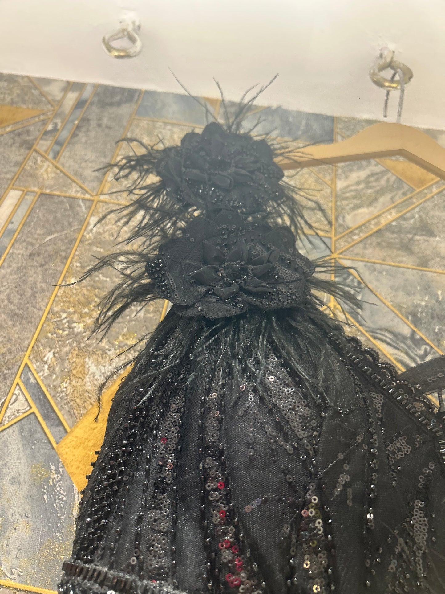 Stunning z black long fish cut dress gown