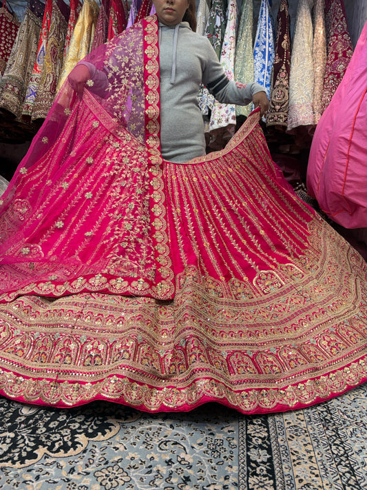 Pretty Rani pink Bridal Lehenga