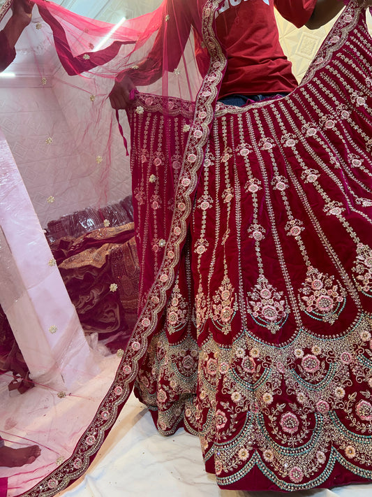 Pleasing red Lehenga - Shopping World
