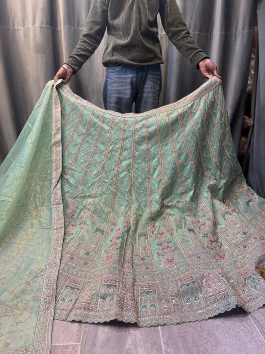 Something Different light Green Lehenga