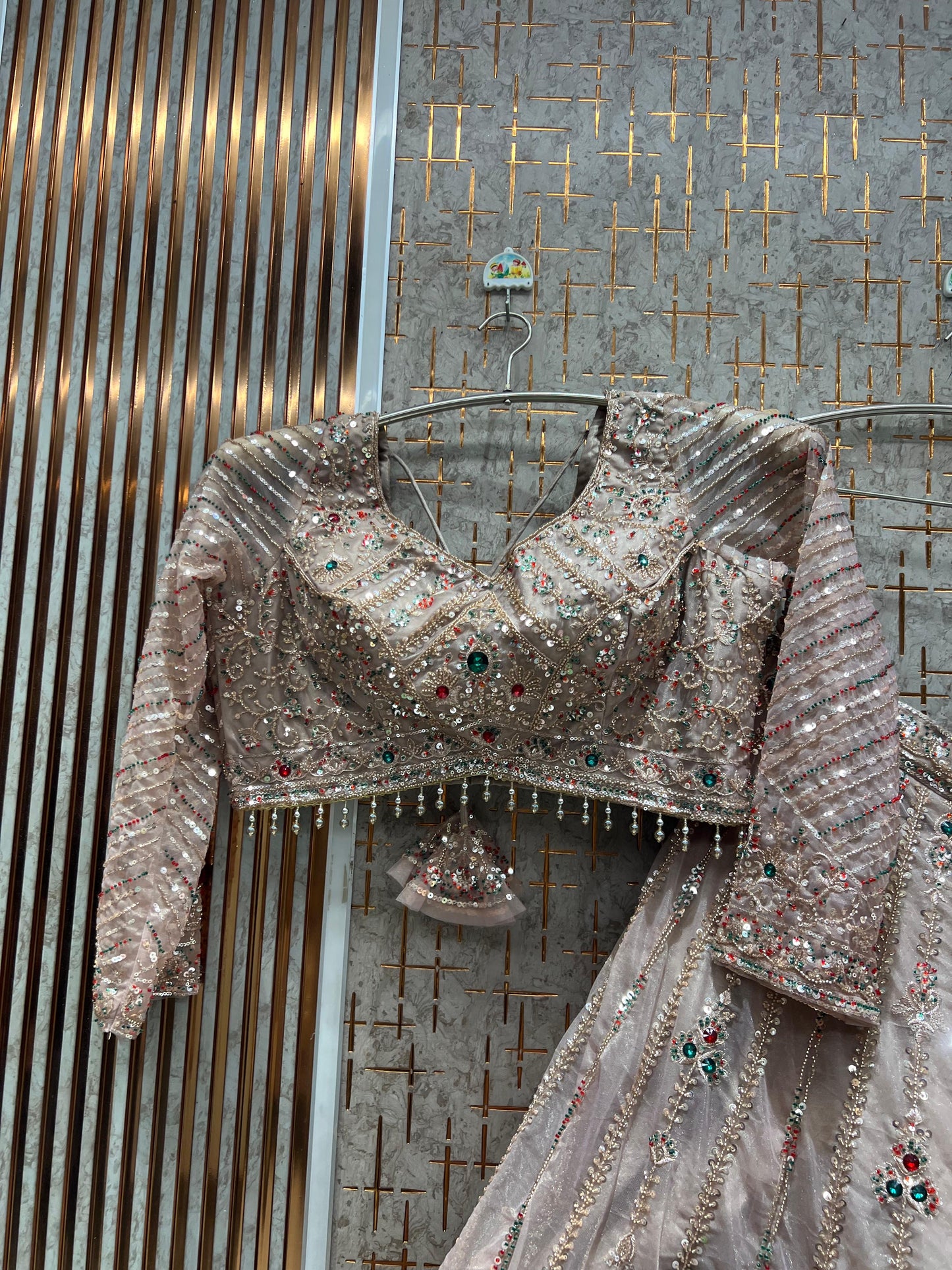Pink Crop top Lehenga