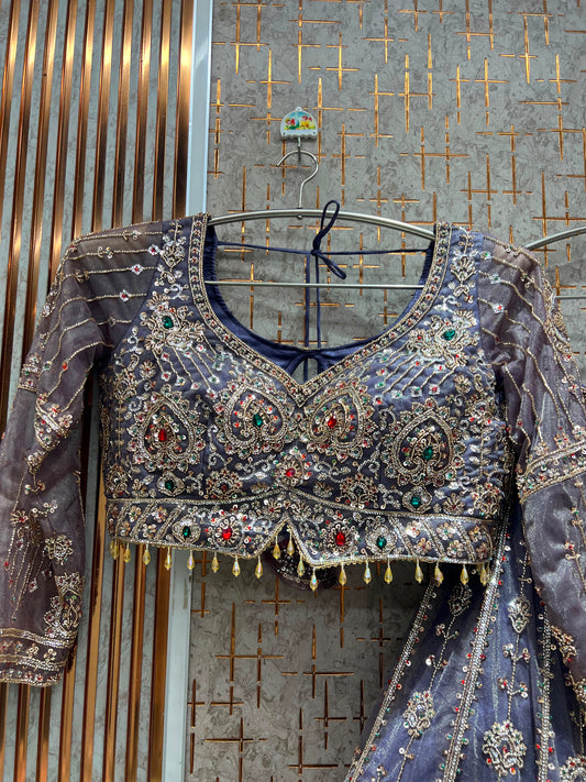 Lavender Crop Top Lehenga
