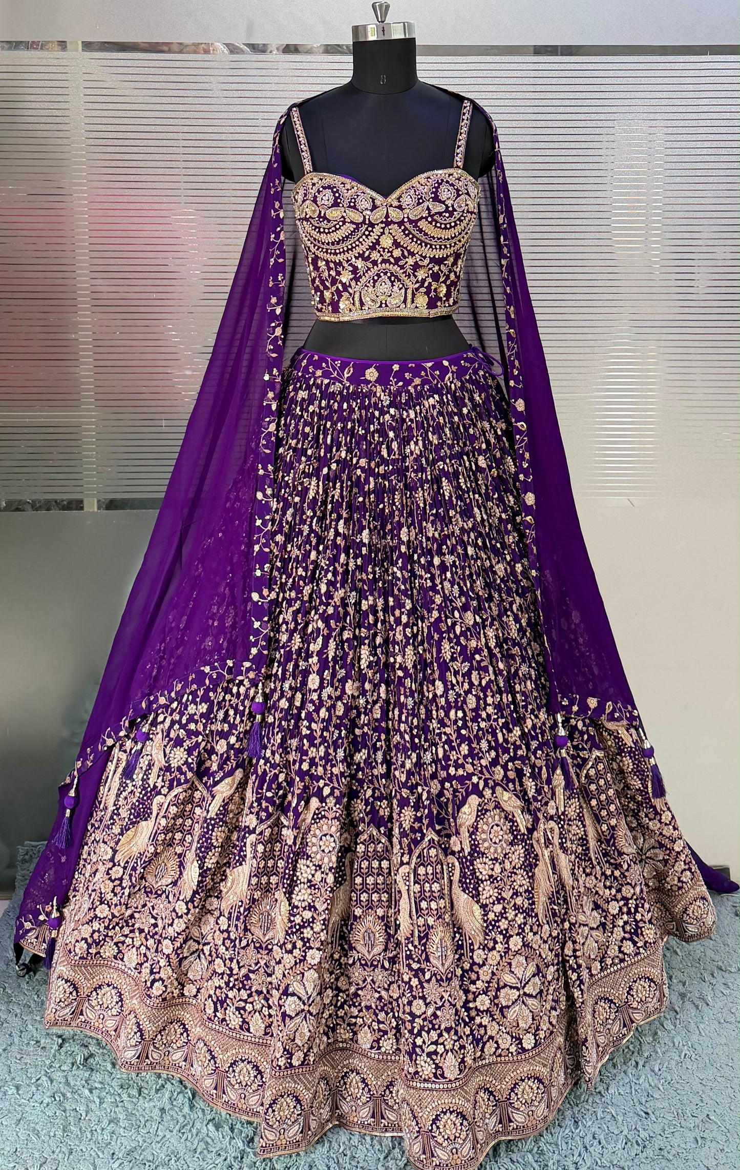 Purple Crop Top Lehenga