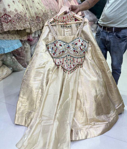 Yellow crop top Lehenga