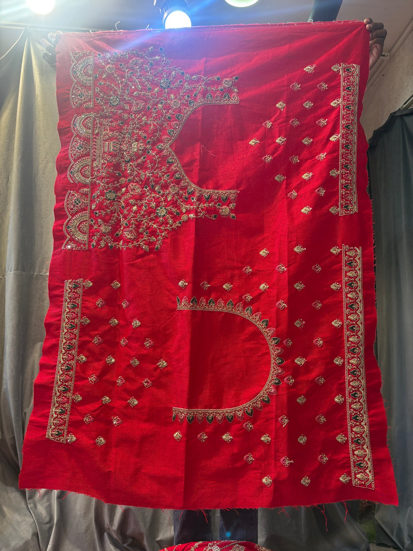 Designer Red peacock Crop Top Lehenga