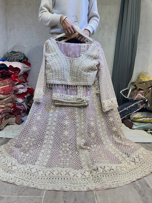 Fabulous lavender crop top lehenga