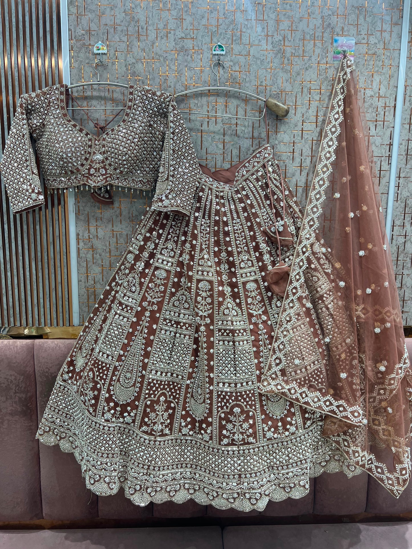 Sky Blue Crop Top Lehenga