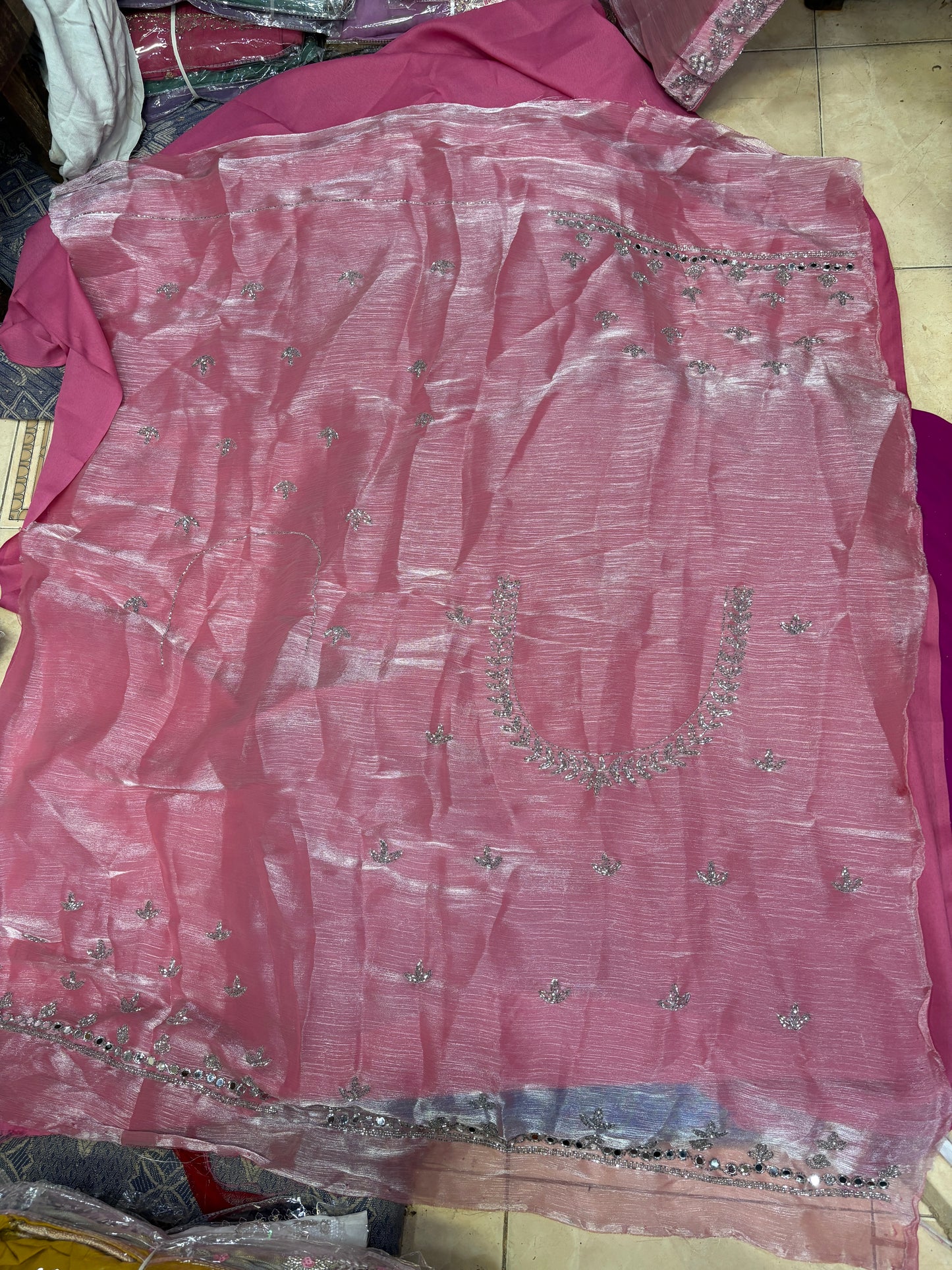 Attractive Pink Mirror Lehenga