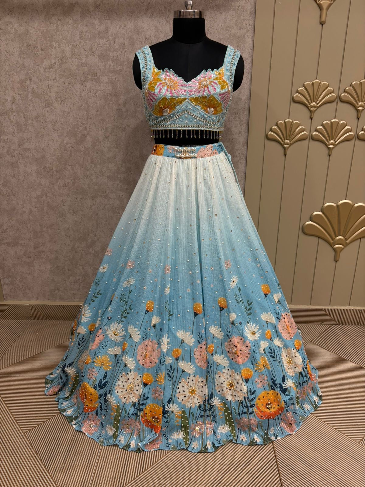 Lavender Pdp Crop Top Lehenga