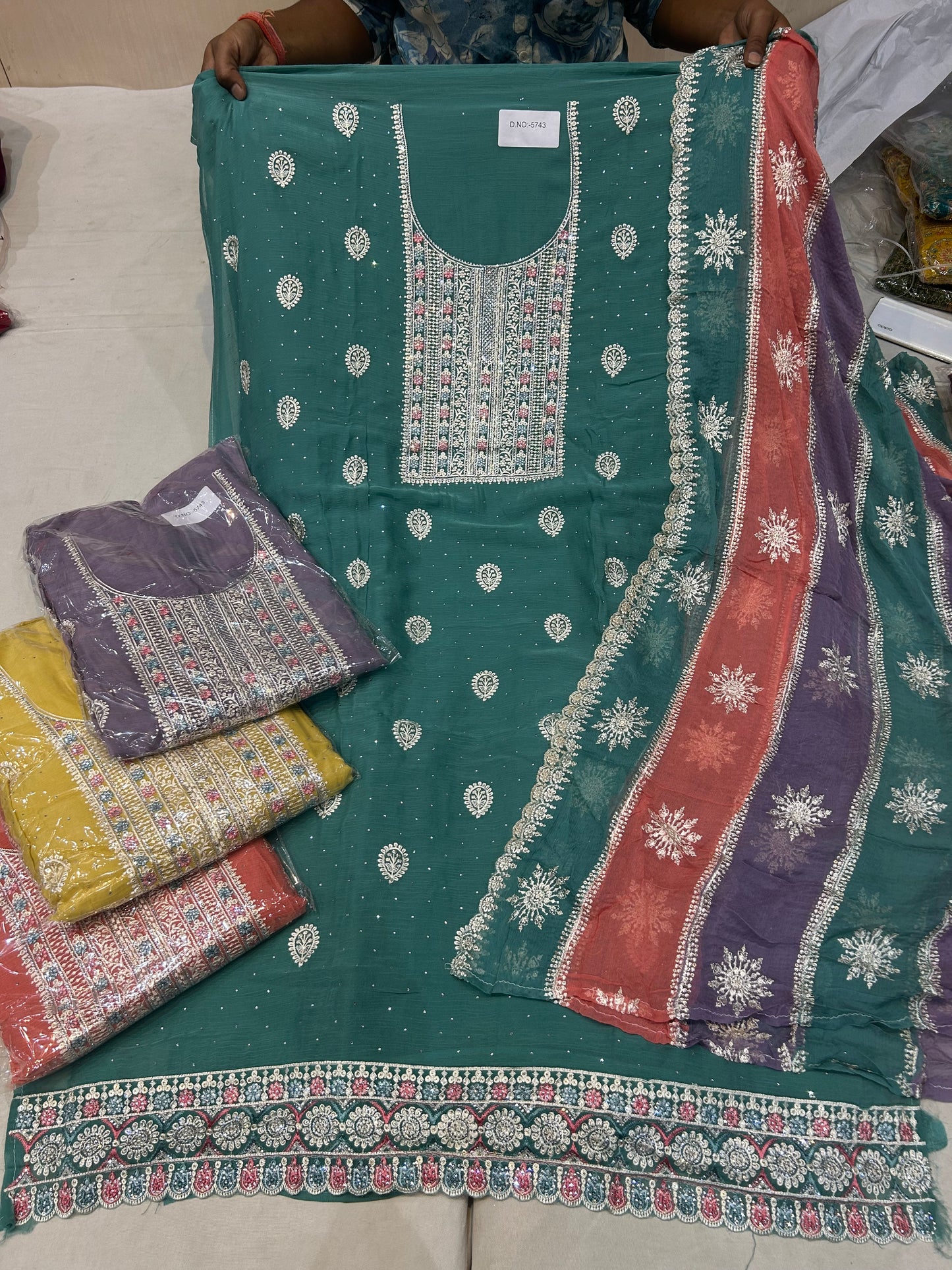 Lavishing sky blue ladies suit