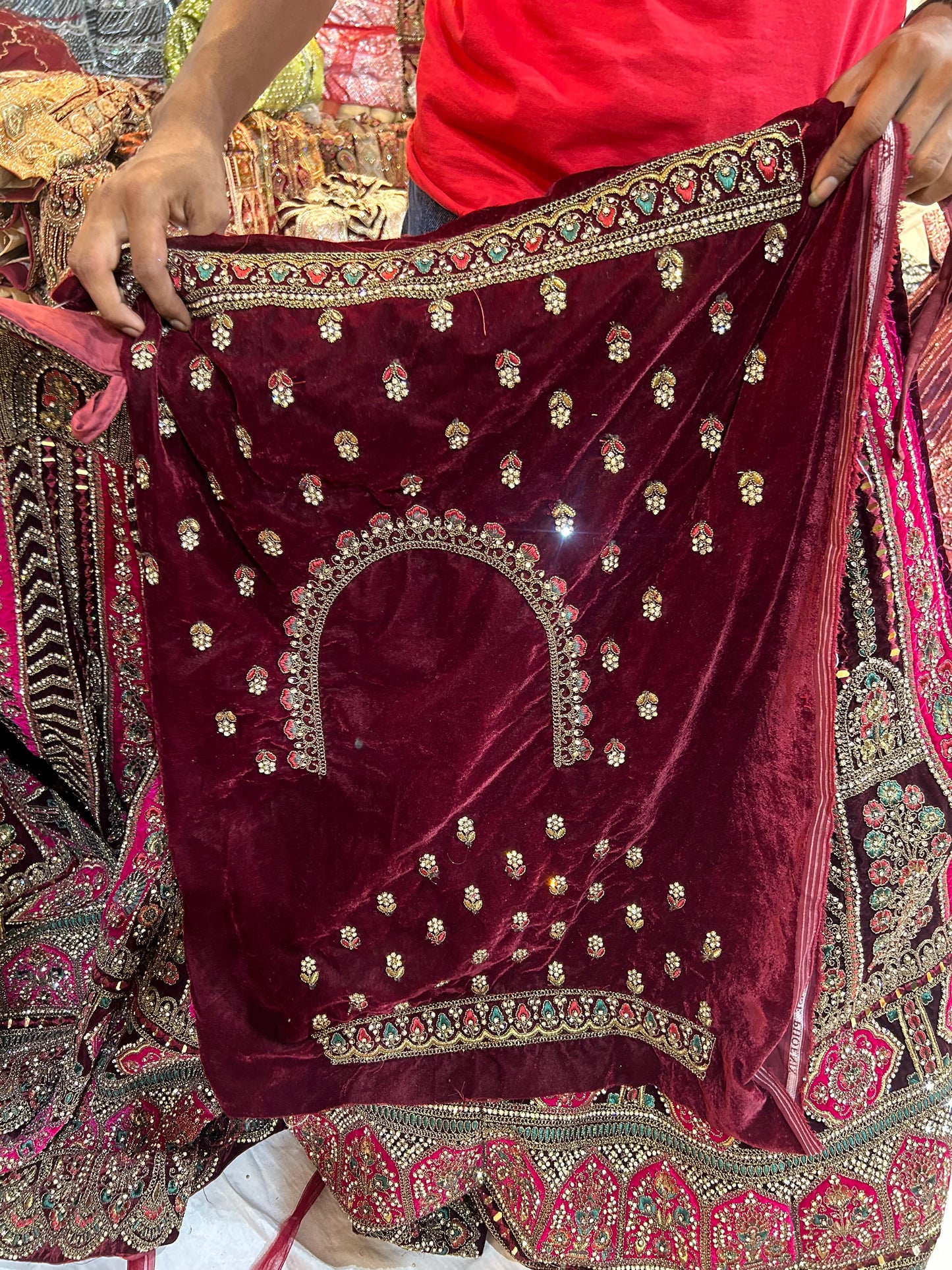 Elegant pink bridal Lehenga