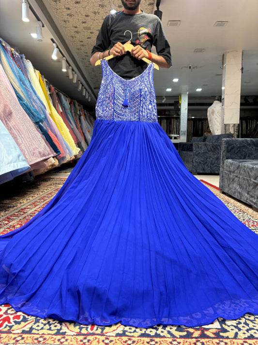 Pretty Royal blue gown sequins