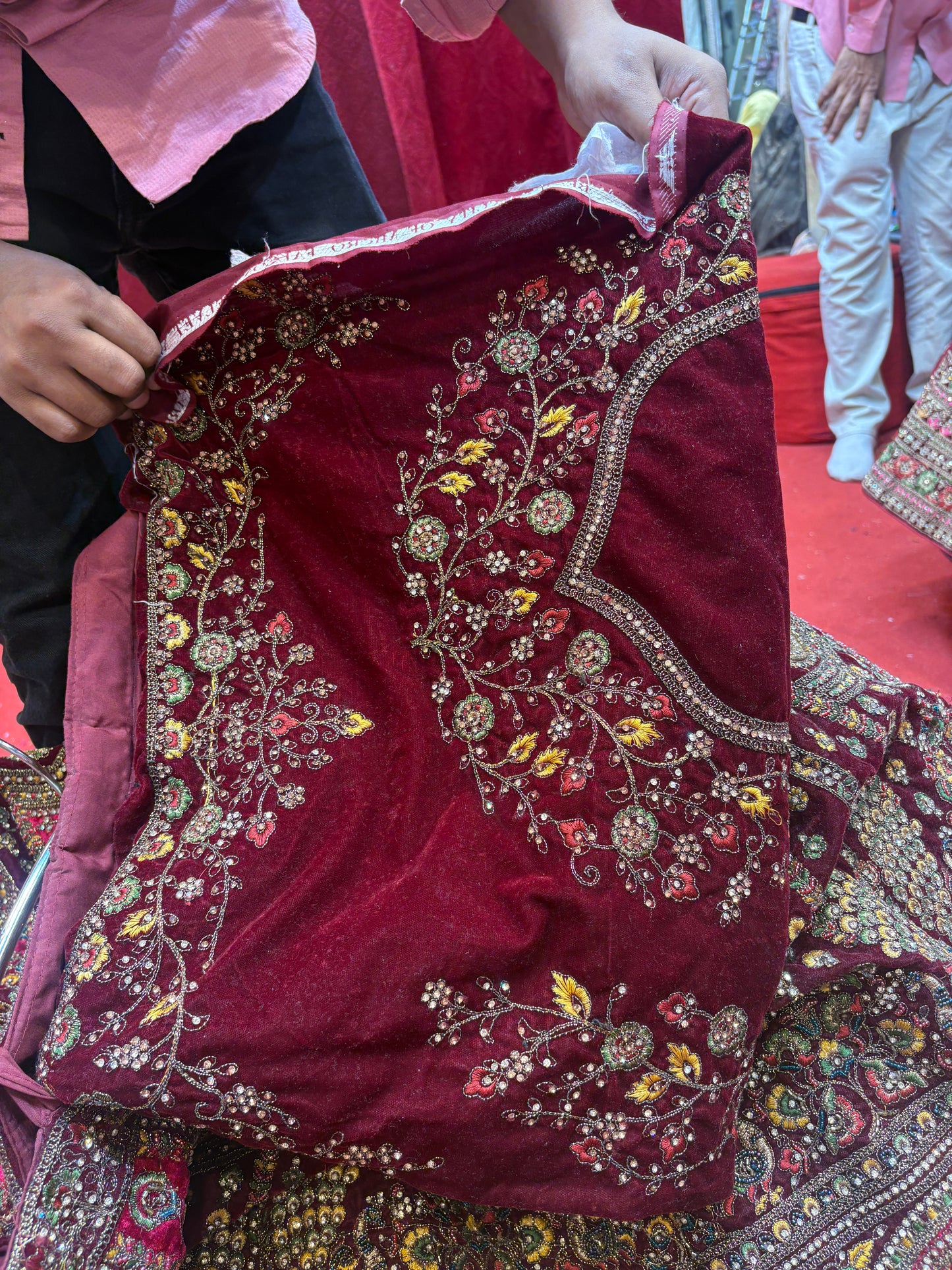 Tremendous maroon peacock bridal Lehenga