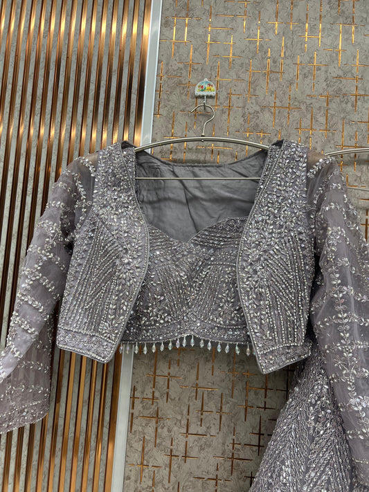 Chiku golden Lavender pink Crop Top Lehenga