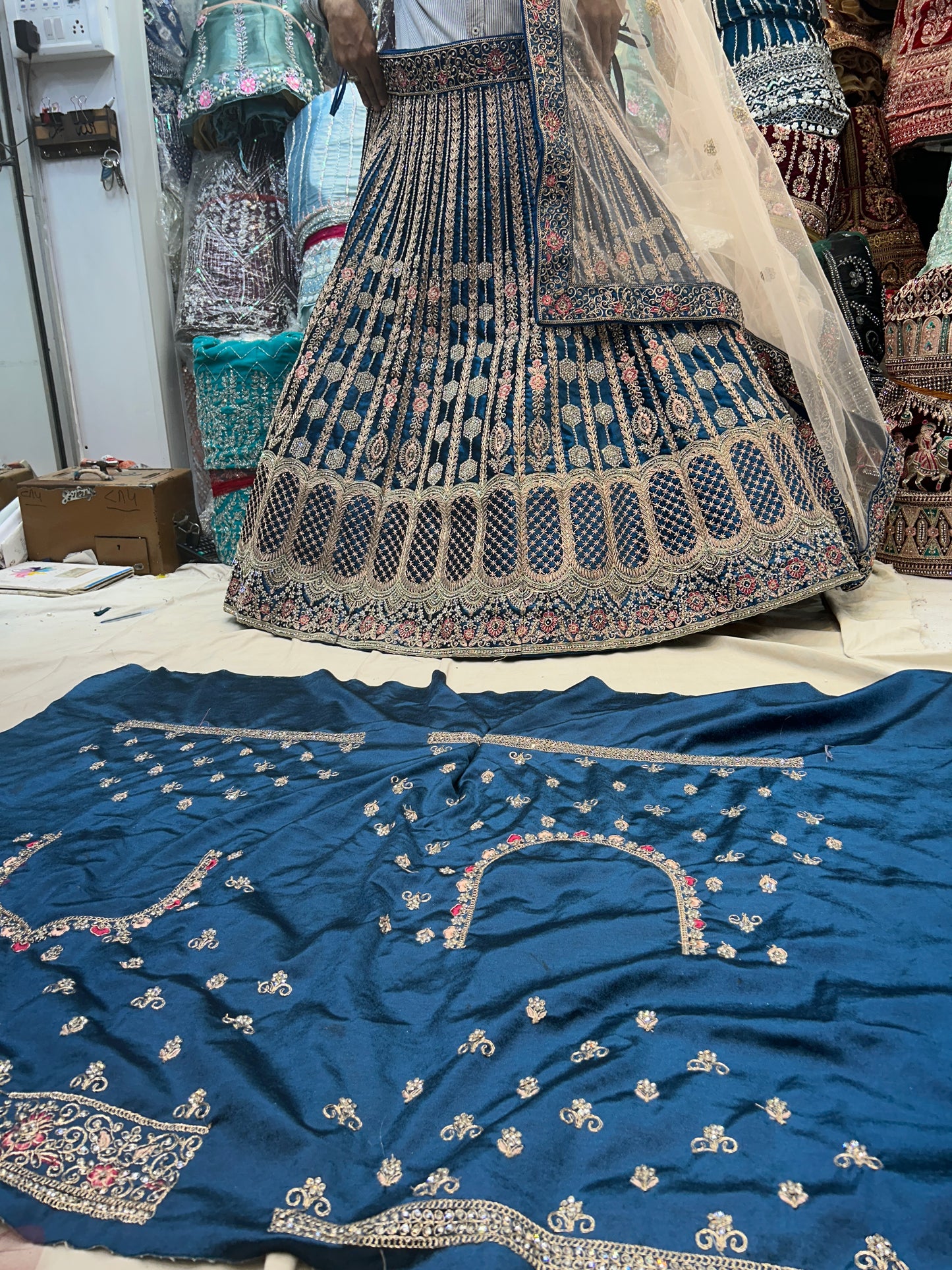 Amazing Blue green Lehenga