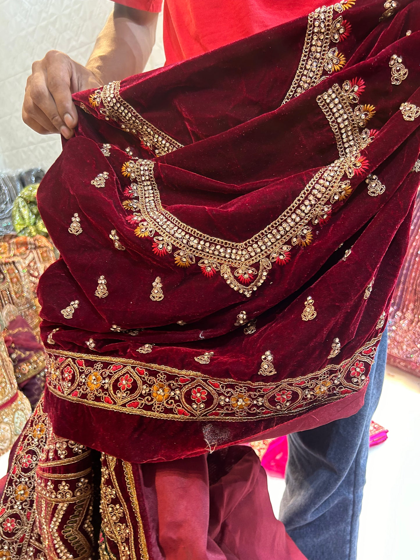 Glamourous maroon bridal Lehenga