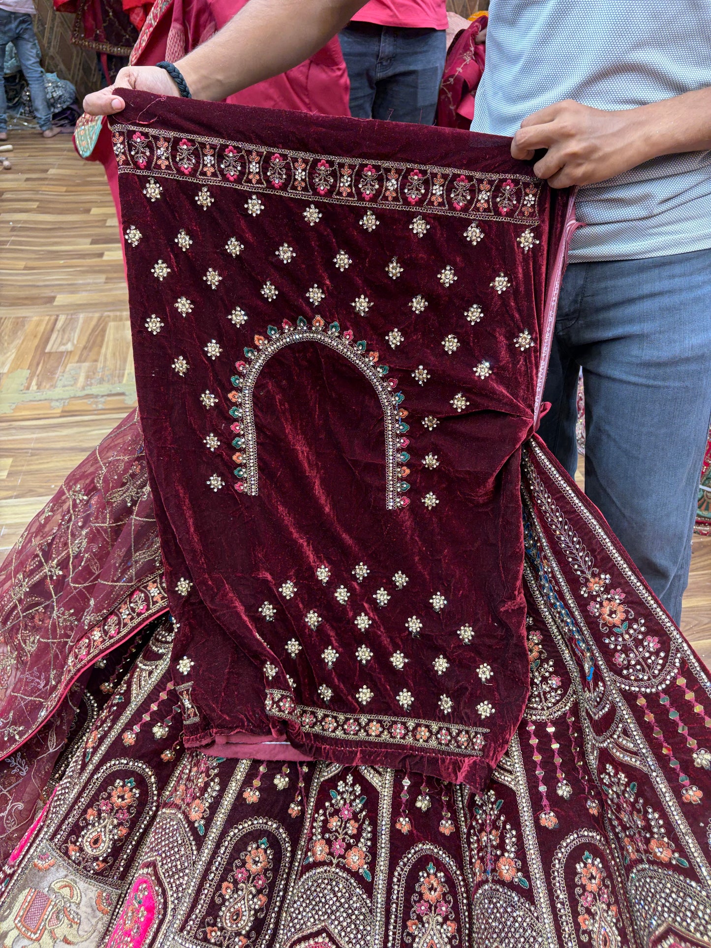 Maroon Peacock Ball Bridal Lehenga