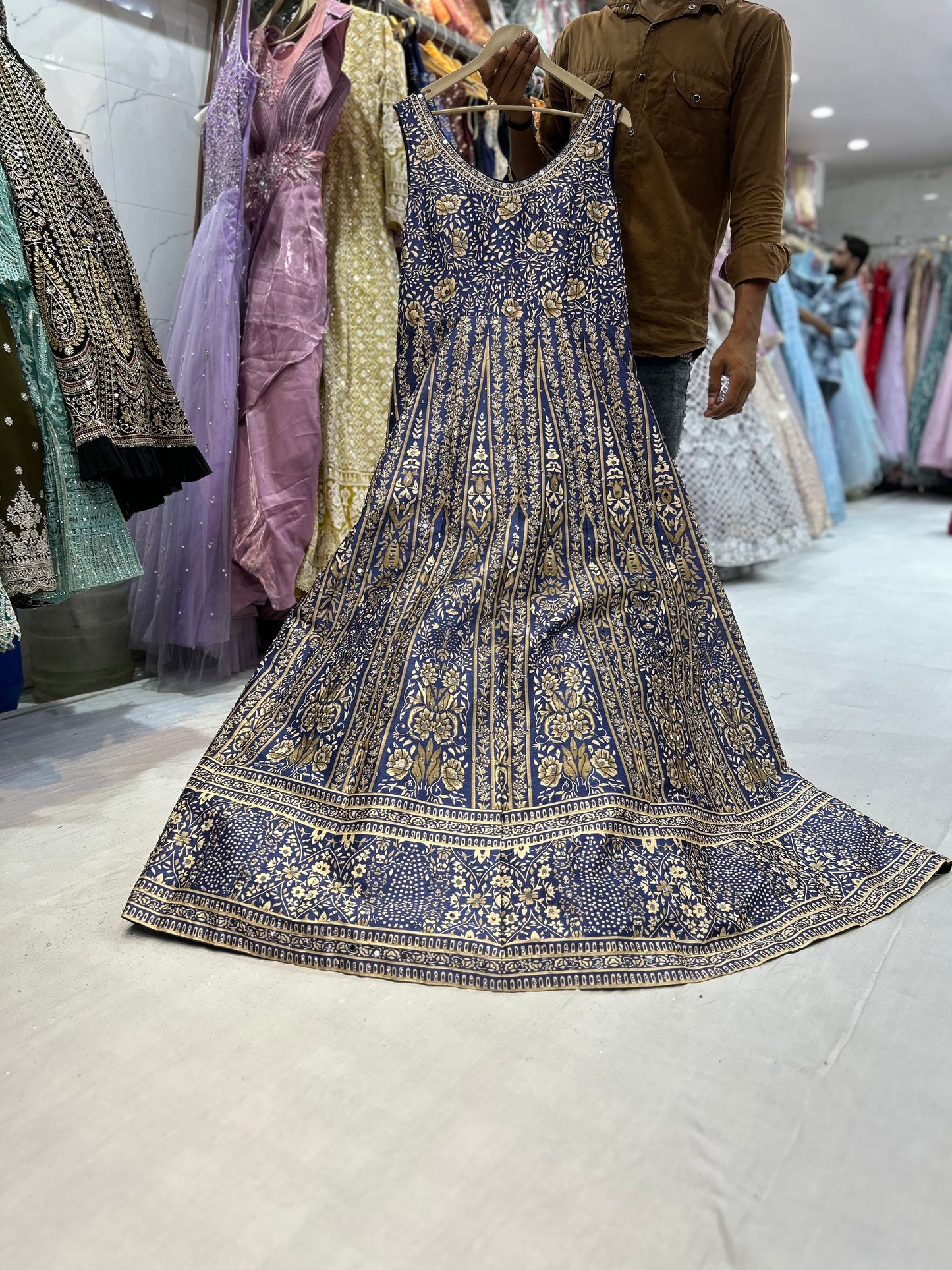 Tremendous blue golden Gown