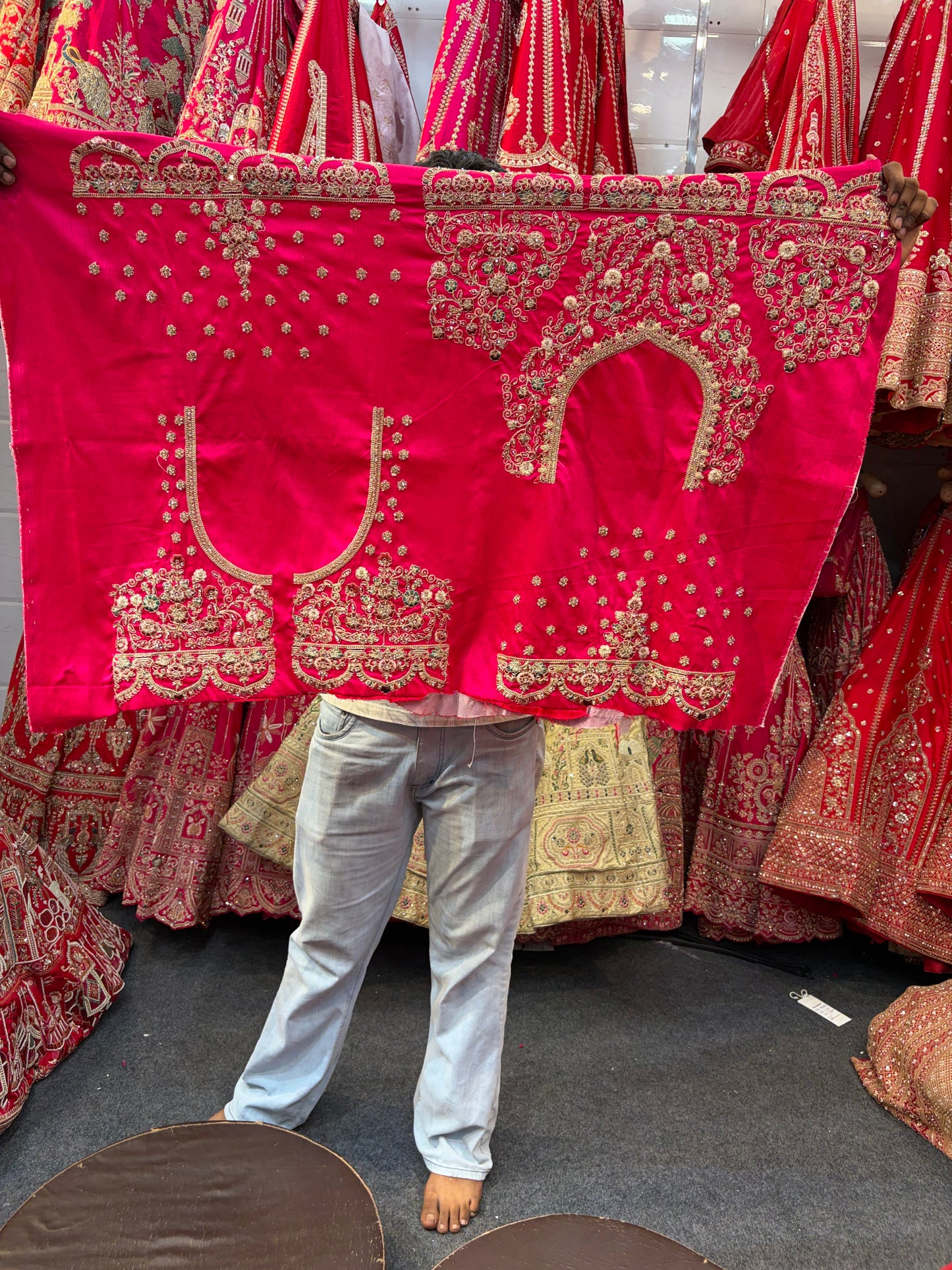 Rani Pink Peacock Designer Bridal Lehenga