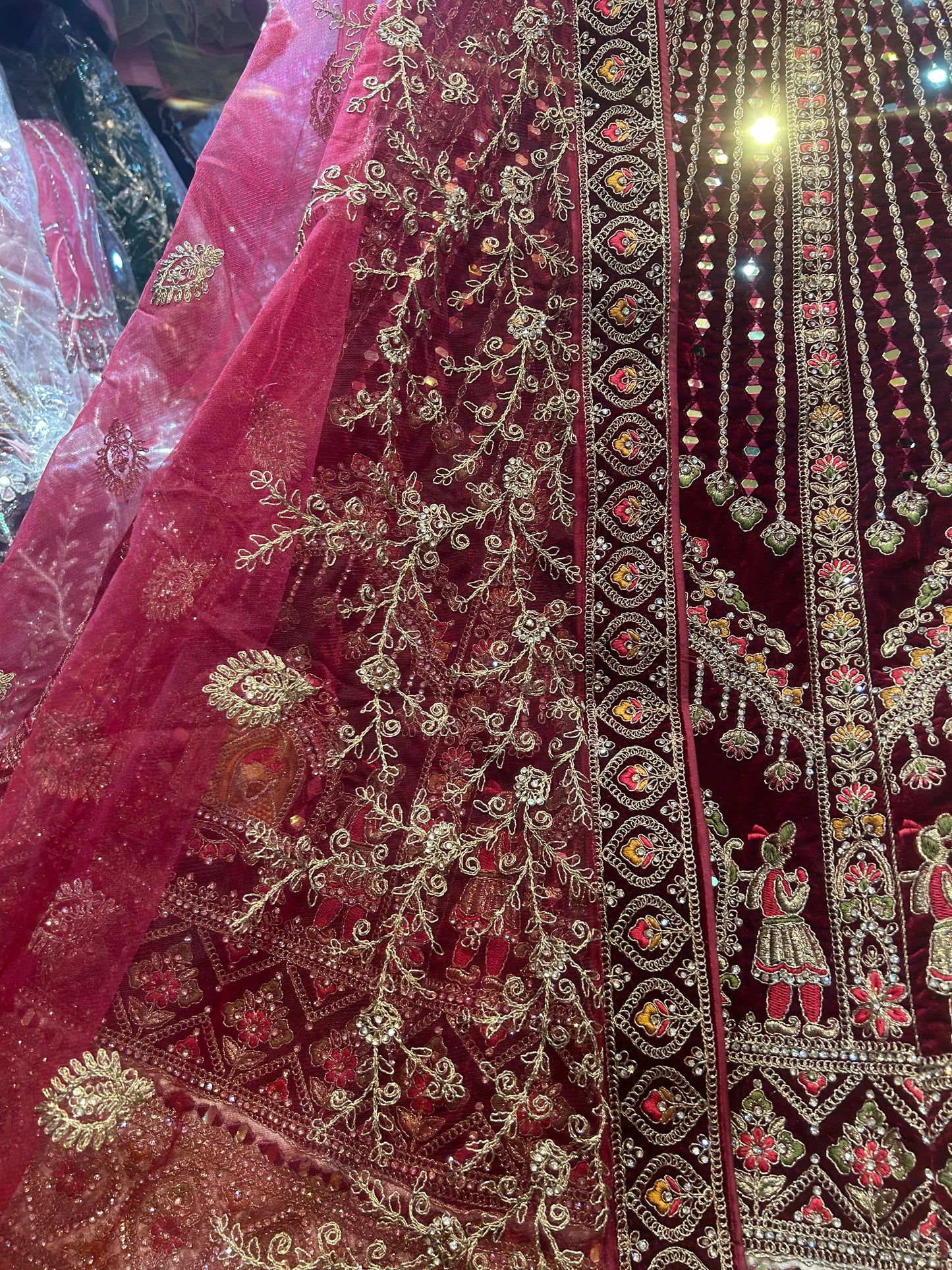 Fantastic maroon doli barat bridal lehenga