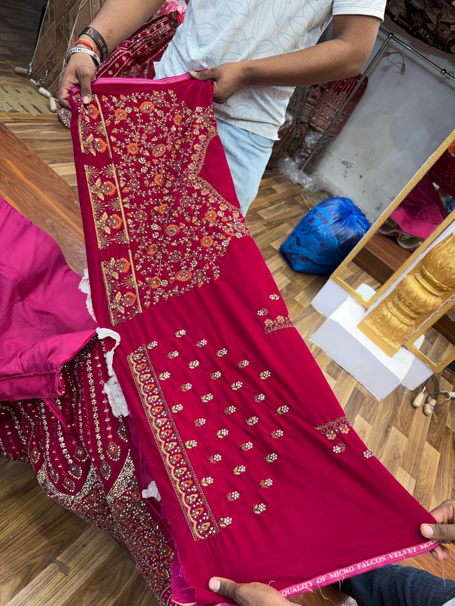 Rani Pink Jhumka Ball Bridal Lehenga