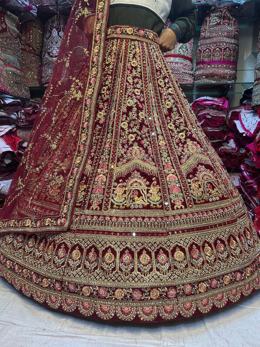 Something different maroon doli barat lehenga