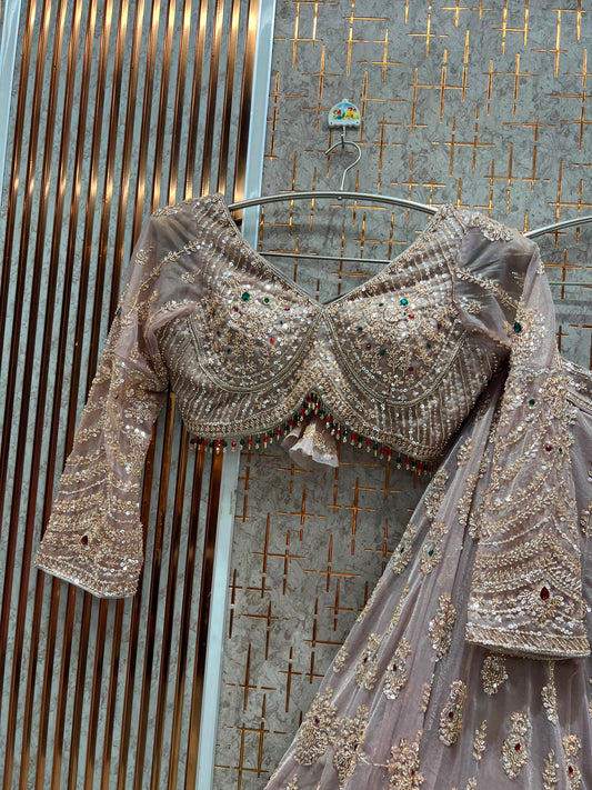 Lavender Crop Top Lehenga