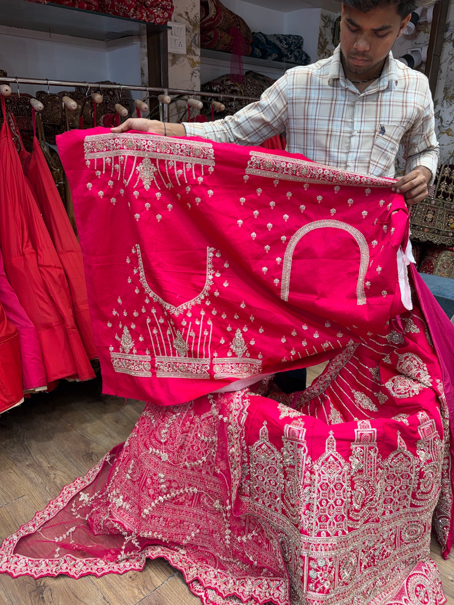 Rani pink Bridal Lehenga
