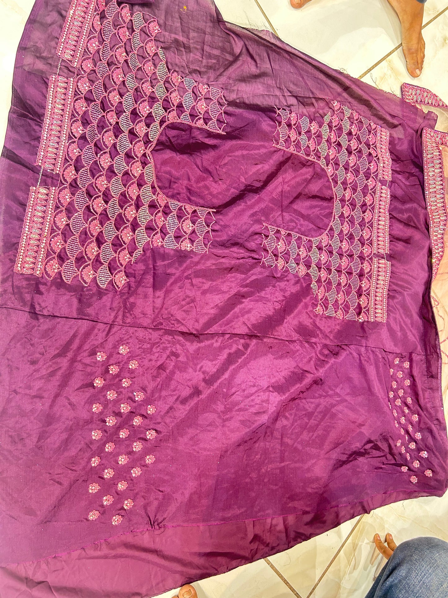 Lehenga rosa majestuosa