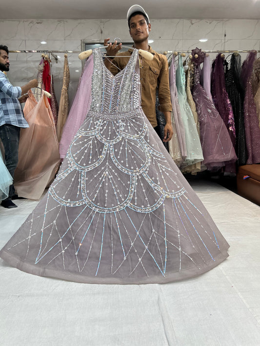 Sequence purple pink Gown