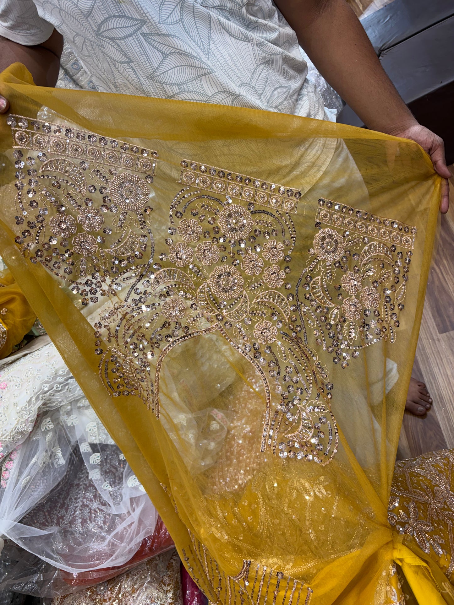 Yellow Haldi Mehendi Crop Top Lehenga (Copy)