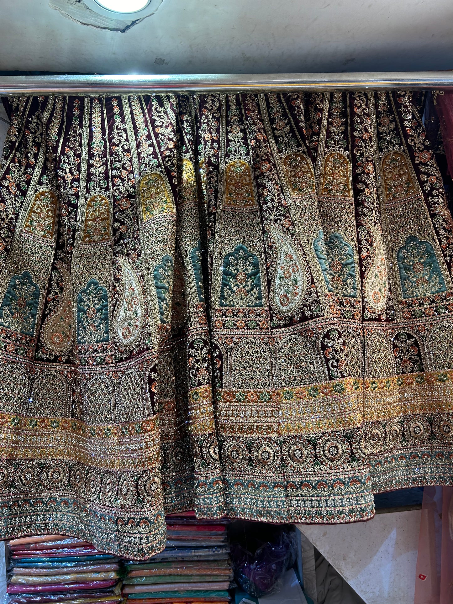 Peacock Maroon lehenga - Shopping World