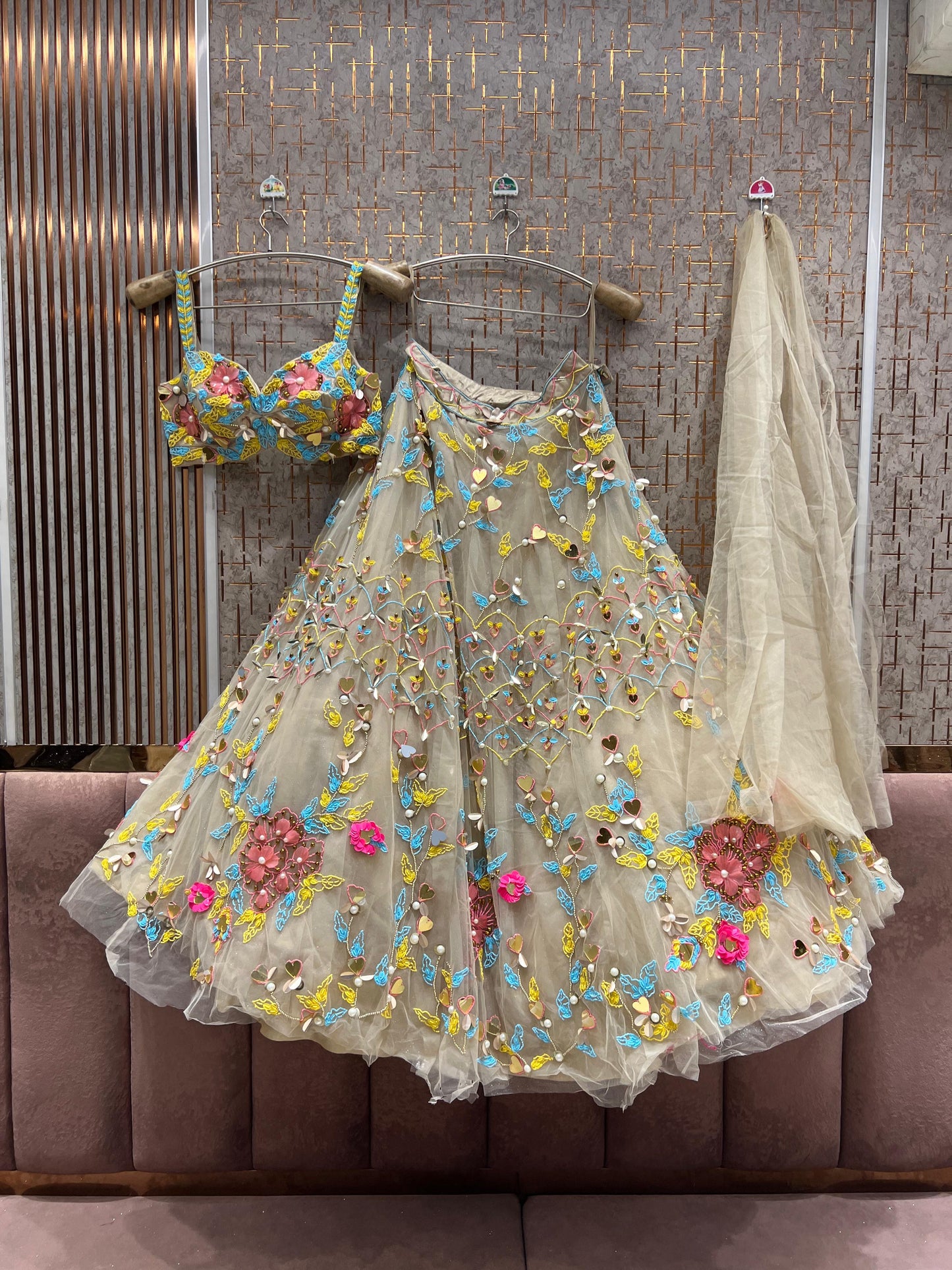 Pista Green Pdp Crop Top Lehenga