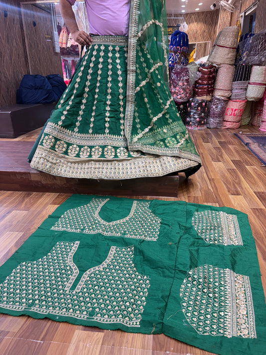 Amazing green machine work Lehenga