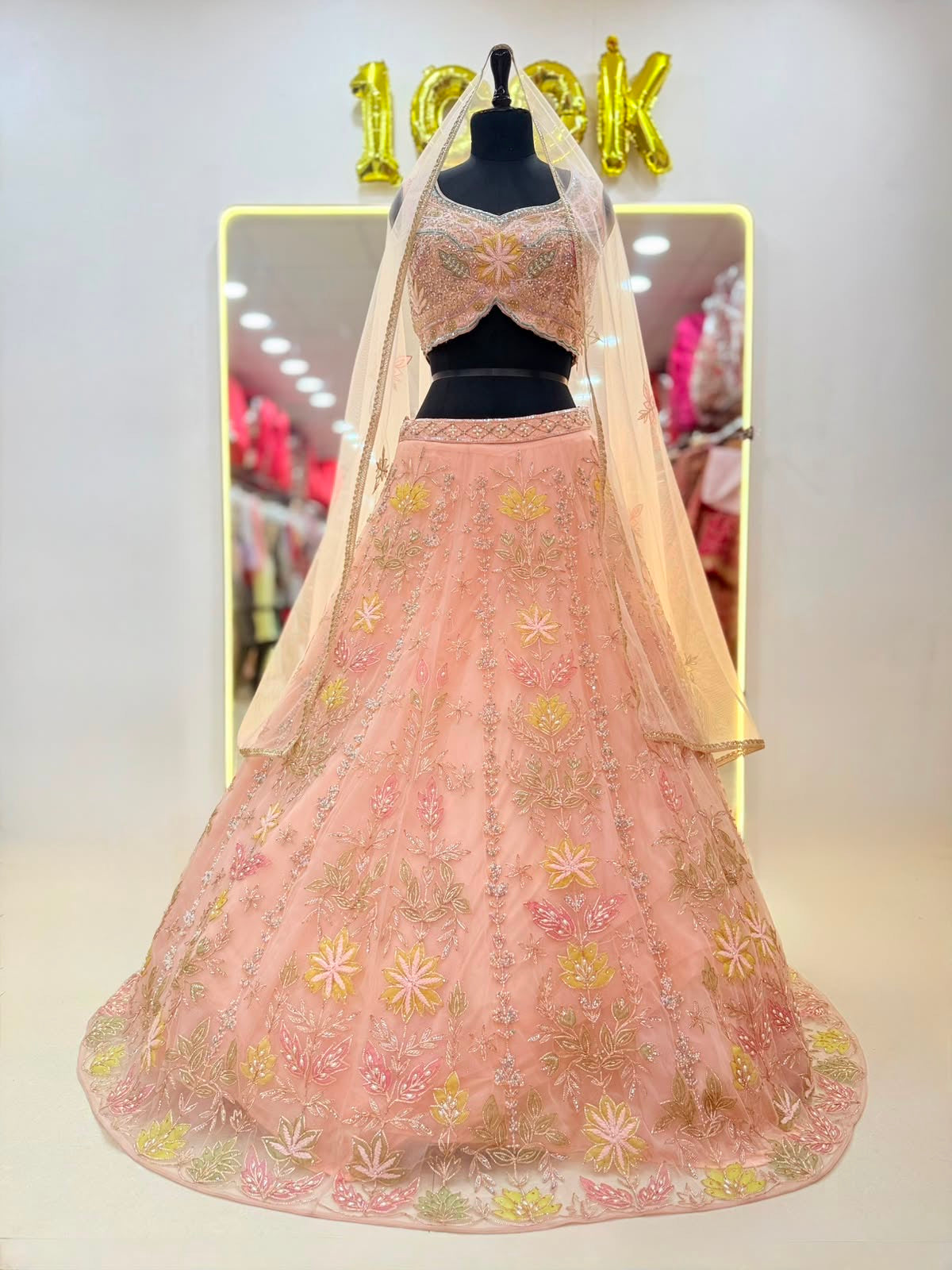 Baby Pink Pdp Crop Top Lehenga