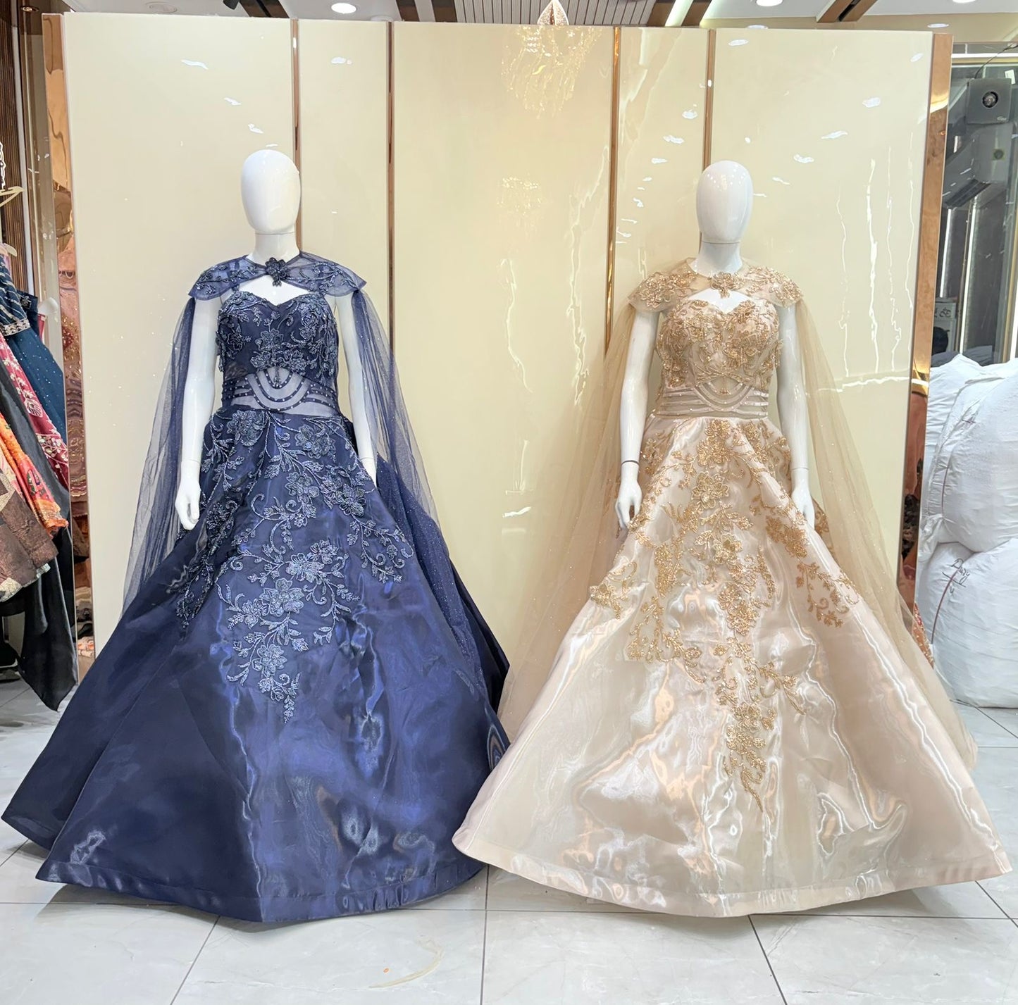 Golden blue gown