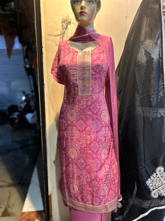 Tremendous pink Unstitched suit