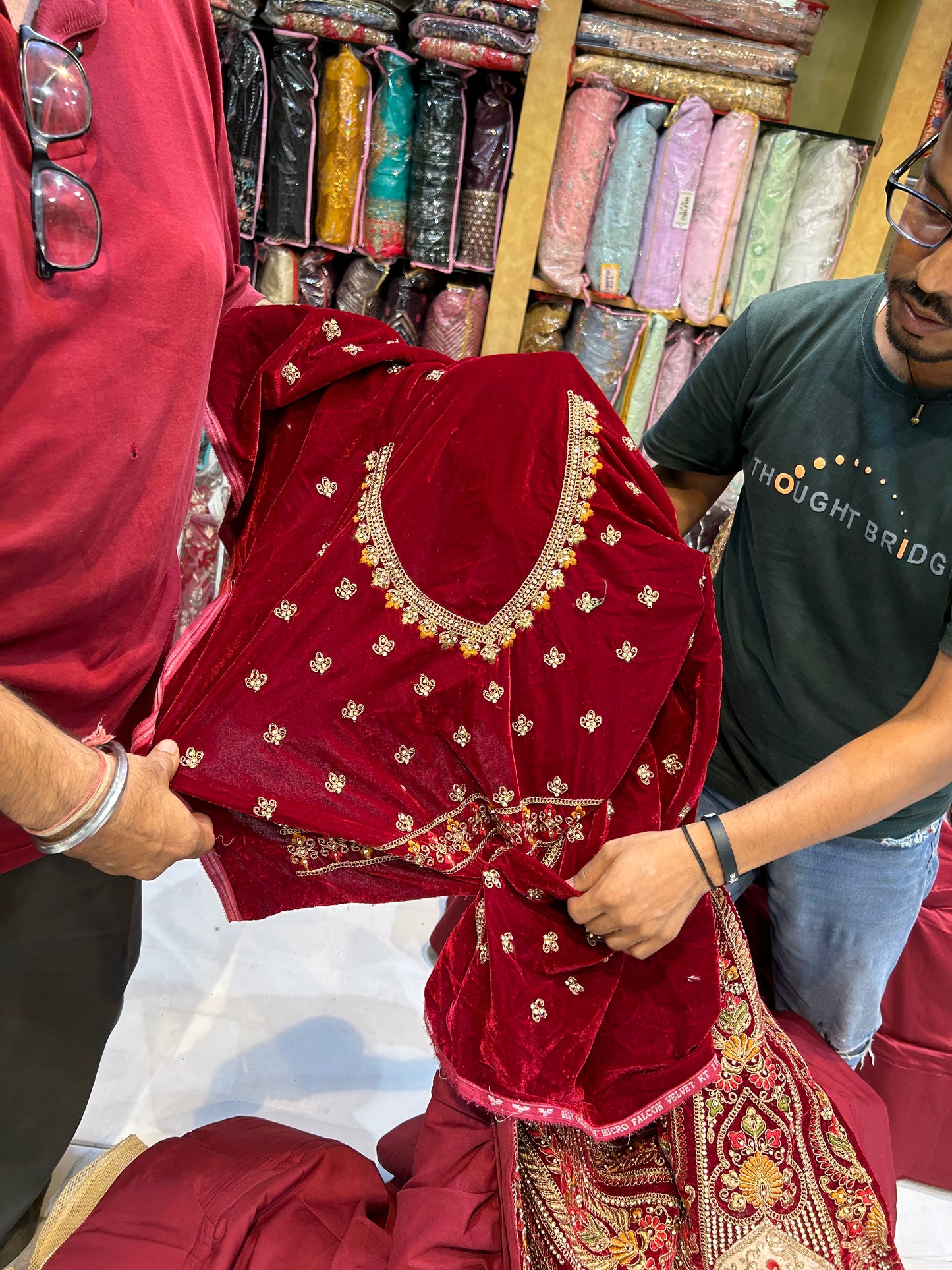 Cherry maroon bridal Lehenga
