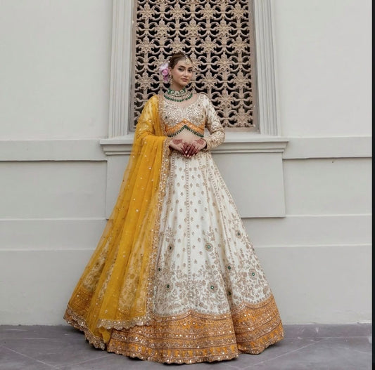Purple crop top Lehenga