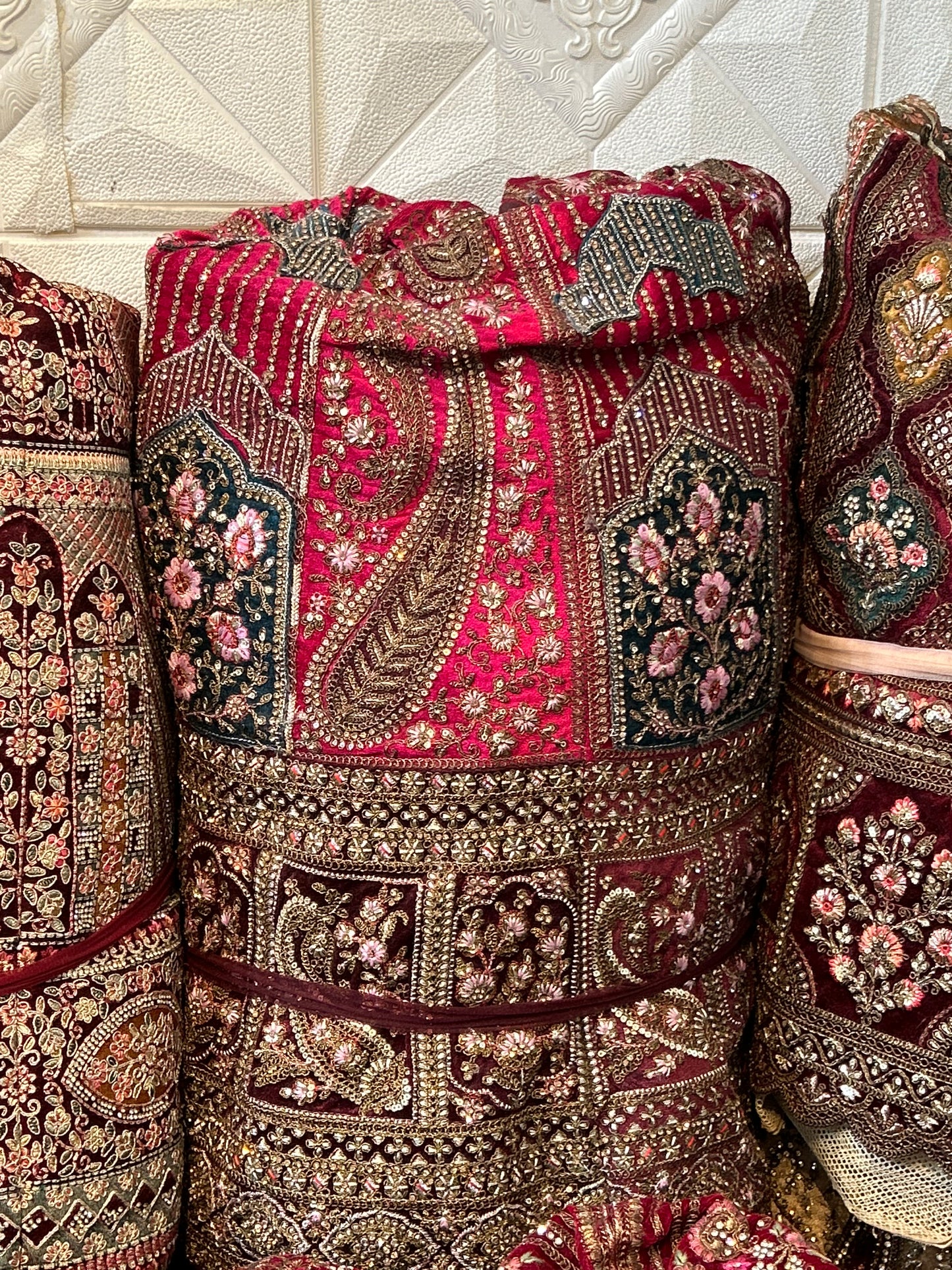 Glamorous pink peacock bridal Lehenga