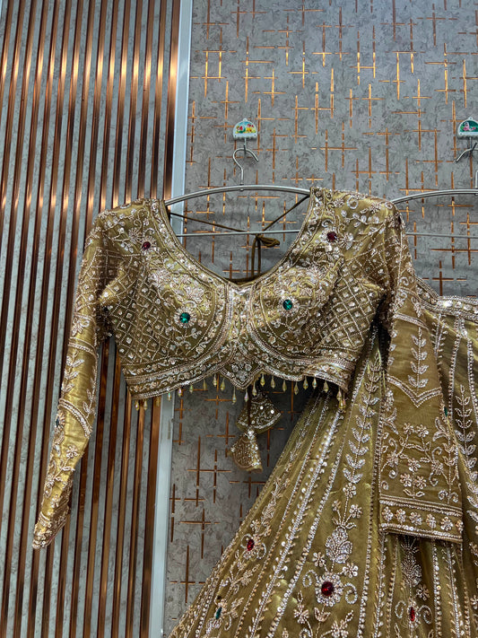 Yellow crop top lehenga