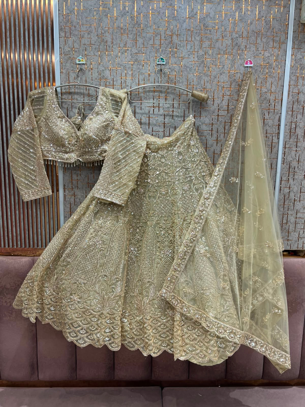 Peach Pink Crop Top Lehenga