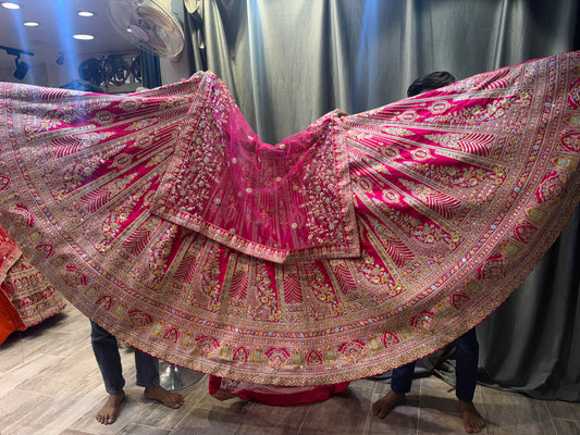 Gorgeous Rani pink Crop Top Lehenga