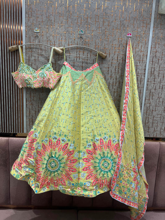 Pink Designer Pdp Crop Top Lehenga
